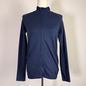 Sweaty Betty Full Zip Jacket Women's 10 Navy Blue Athletic Workout Running Gym